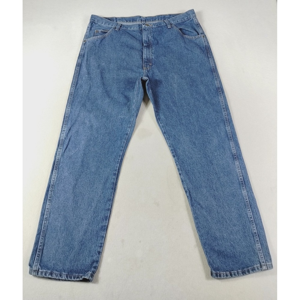 Wrangler Authentic Jeans Mens 40 Blue Relaxed Straight Denim 96501DS